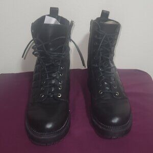 Black Quilted Womens Combat Boots by Rock & Candy Size 9